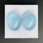 Aquamarine Cabochon Pair 38.88 ct | 20 x 15 mm Oval | Sky Blue | Minas Gerais, Brazil