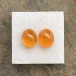 Mandarin Garnet Pair 10.36 ct | 10 x 7 mm Oval Cabochon | Fanta Orange | Iseyin, Nigeria