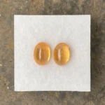 Mandarin Garnet Pair 4.23 ct | 8 x 6 mm Oval Cabochon | Fanta Orange | Iseyin, Nigeria