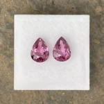 Umbalite (Rhodolite Garnet) Pair  3.21 ct | Pear Shape | Violet Pink | Umba Valley, Tanzania - Image 2