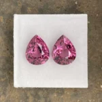 Umbalite (Rhodolite Garnet) Pair 7.11 ct | Pear Shape | Violet Pink | Umba Valley, Tanzania