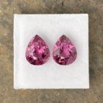 Umbalite (Rhodolite Garnet) Pair 7.11 ct | Pear Shape | Violet Pink | Umba Valley, Tanzania - Image 2
