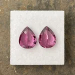Umbalite (Rhodolite Garnet) Pair 7.11 ct | Pear Shape | Violet Pink | Umba Valley, Tanzania - Image 3