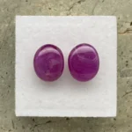 Ruby Pair 10 x 8 mm | Oval Cabochon | Purplish Red | Johnson, Tanzania | Untreated - Image 3