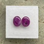 Ruby Pair 5.01 ct | Oval Cabochon | Purplish Red | Johnson, Tanzania | Untreated - Image 3