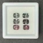 Spinel Earring Layout 7.26 ct | Cushion | Gray - Violet | Mogok, Burma (Myanmar)