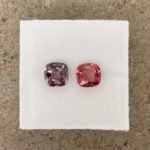 Spinel Companion Pair 1.89 ct | Cushion | Orangy & Violet | Mogok, Burma (Myanmar)