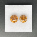 Zircon Pair 4.73 ct  | Round Brilliant | Honey Yellow | Tunduru, Tanzania - Image 2