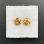 Zircon Pair 2.29 ct | Round Brilliant | Honey Yellow | Tunduru, Tanzania