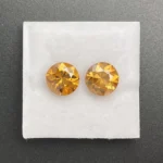 Zircon  Pair  4.62 ct  | Round Brilliant | Honey Yellow | Tunduru, Tanzania
