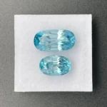 Zircon Companion Pair 10.85 ct | Long Cushion | Baby Blue | Ratanakiri, Cambodia - Image 2