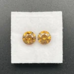 Zircon Pair 3.54 ct | Round Brilliant | Orange Brown | Tunduru, Tanzania