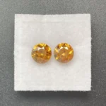 Zircon Pair 3.54 ct | Round Brilliant | Orange Brown | Tunduru, Tanzania - Image 2