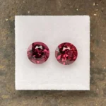 Rhodolite Garnet Pair 5.03 ct | Round | Pinkish Red | Umba Valley, Tanzania - Image 4