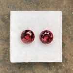 Rhodolite Garnet Pair 4.28 ct | Round | Orangy Red | Umba Valley, Tanzania - Image 2