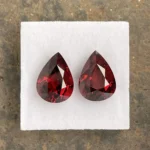 Rhodolite Garnet Pair 10.19 ct | Pear Shape | Cardinal Red | Umba Valley, Tanzania - Image 2