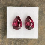 Rhodolite Garnet Pair 8.26 ct | Pear Shape | Violet Red | Umba Valley, Tanzania