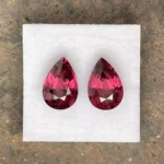 Rhodolite Garnet Pair 8.26 ct | Pear Shape | Violet Red | Umba Valley, Tanzania - Image 2