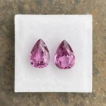 Umbalite (Rhodolite Garnet) Pair  5 ct | Pear Shape| Violet Pink | Umba Valley, Tanzania - Image 2
