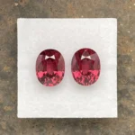 Rhodolite Garnet Pair 7.31 ct | Oval | Carmine Red | Umba Valley, Tanzania