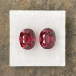 Rhodolite Garnet Pair 7.31 ct | Oval | Carmine Red | Umba Valley, Tanzania - Image 2