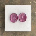Umbalite (Rhodolite Garnet) Pair 6.83 ct | Oval | Mullbery Red | Umba Valley, Tanzania - Image 3