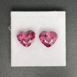 Umbalite (Rhodolite Garnet) Pair 5.51 ct | Heart Shape | Violet Pink | Umba Valley, Tanzania