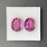 Umbalite (Rhodolite Garnet) Pair 7.94 ct | Oval | Violet Pink | Umba Valley, Tanzania