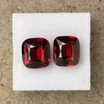 Malaya Garnet Pair 9.90 ct | Cushion | Orangy Red | Umba Valley, Tanzania - Image 2